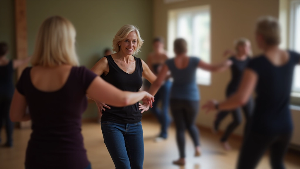 Instructor demonstrating salsa technique