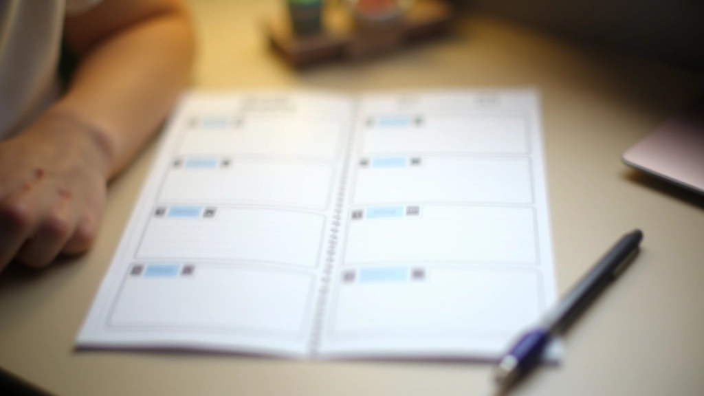 Calendar and planner on a desk showing weekly dance class schedule and commitment planning